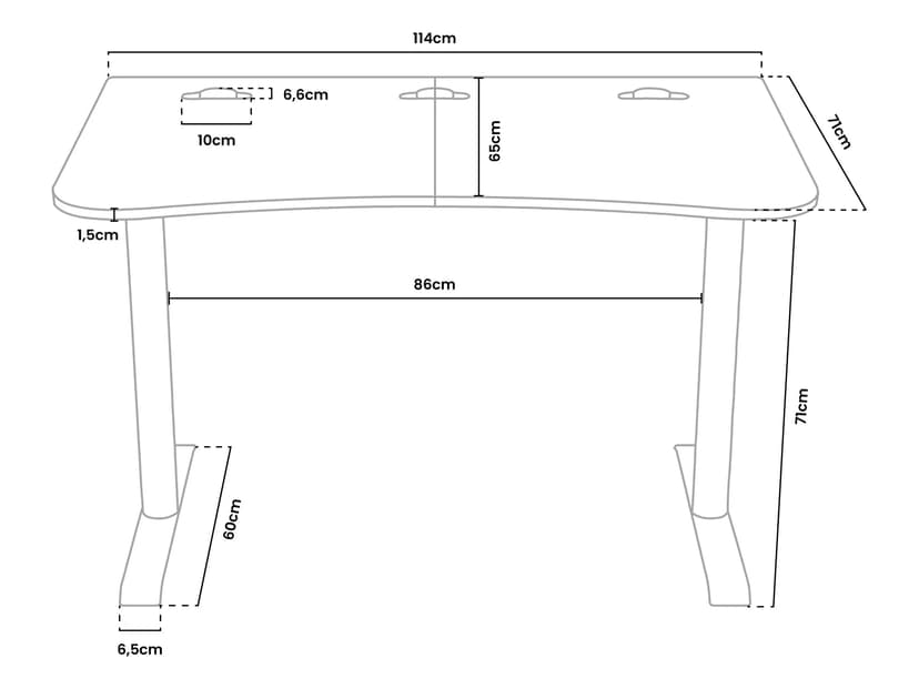 Arozzi Arena Lite Gamingbord - Ren Svart