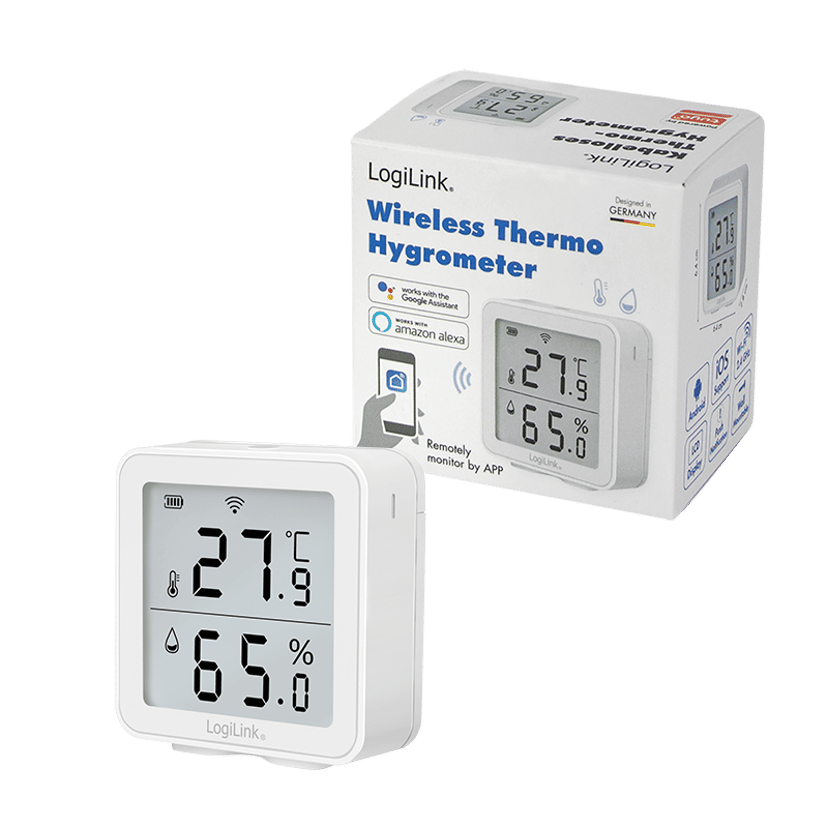 Logilink Smart Temp- & luftfuktighetssensor Wifi Tuya