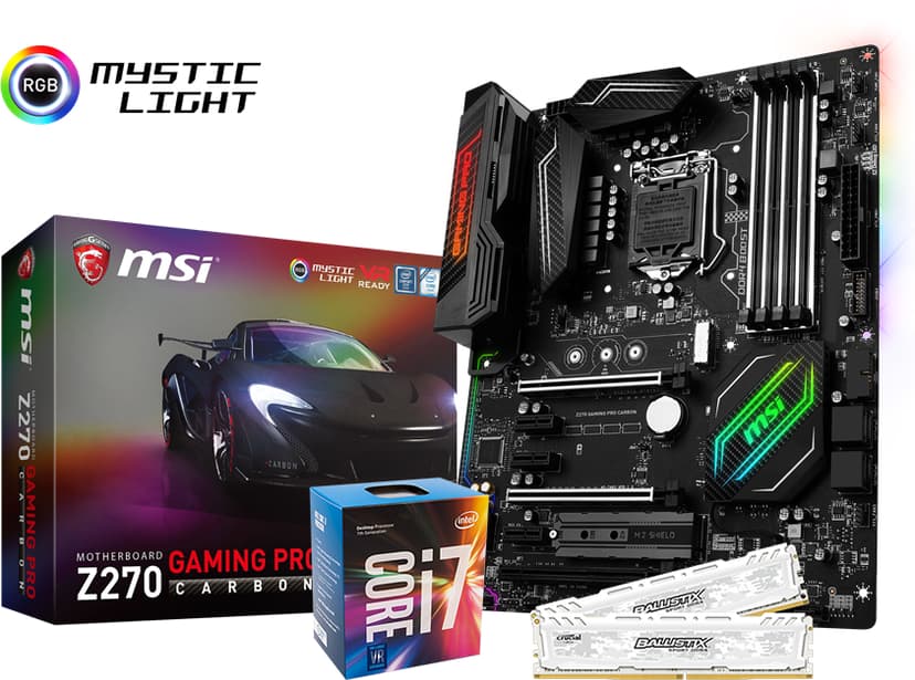 MSI Z270 Gaming Pro Carbon + 7700K + 16GB DDR4 (5011008232) MSI Z270 Gaming Pro Carbon + 7700K + 16GB DDR4 (5011008232)