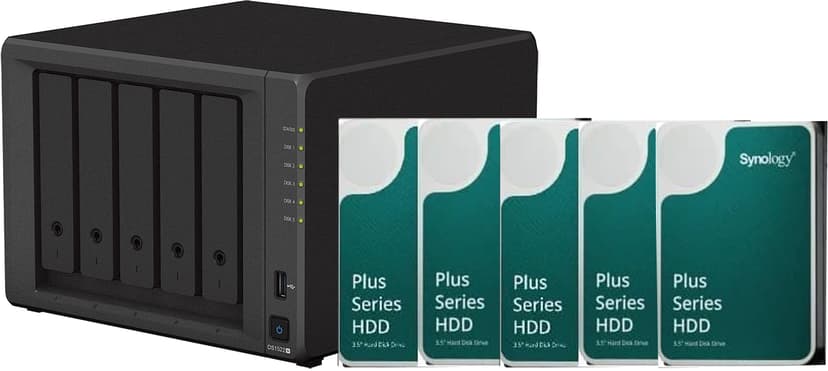 Synology DS1522+ 5-Bay NAS with 5 x 4TB drives (20TB) not installed