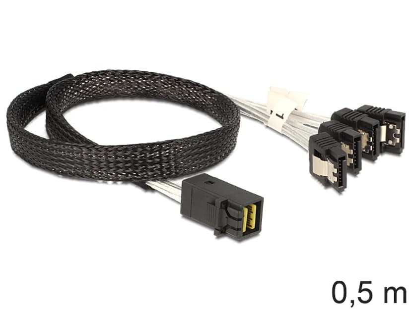 Delock Delock Mini-SAS HD SFF-8643 to 4xSATA 0.5M