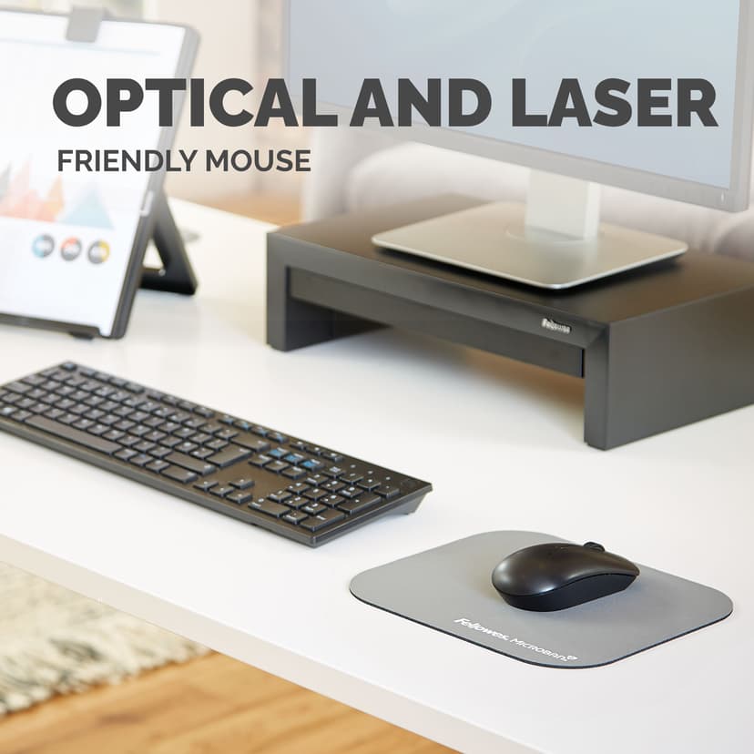 Fellowes Hiirimatto Microban-antibakteerisella suojalla, hopea