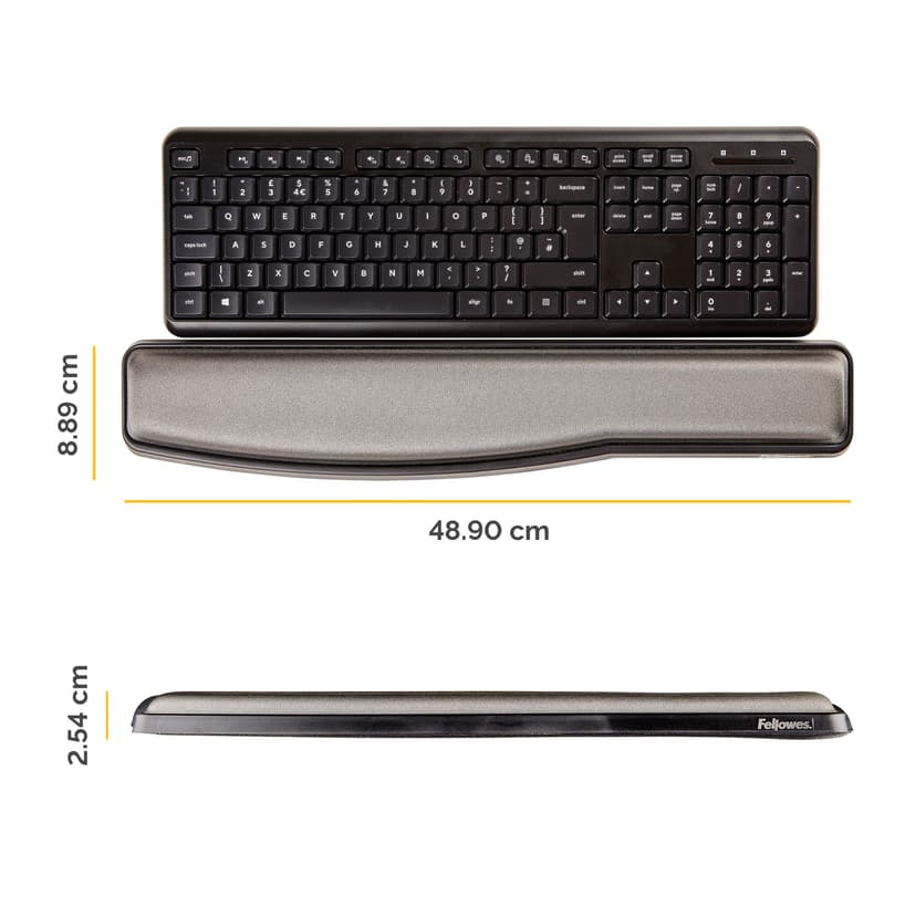 Fellowes Premium Gel Justerbart Handledsstöd, Svart