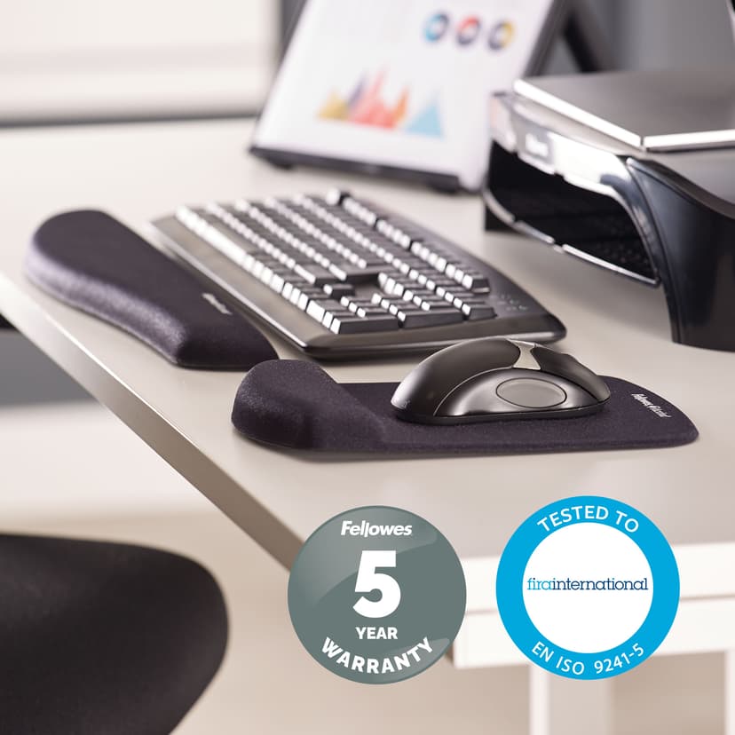 Fellowes PlushTouch Muismat met Polssteun - Zwart