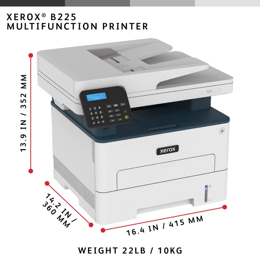 Xerox B225 A4 MFP + Extra Toner (1200 pages)