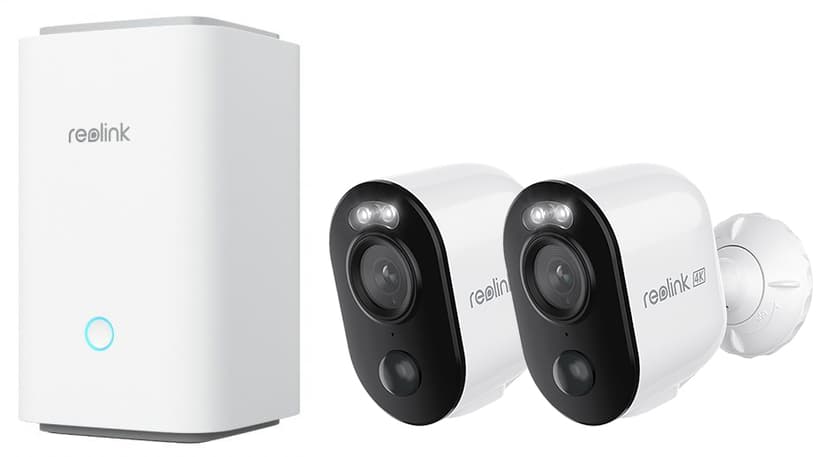 Reolink Home Hub + 2x Argus 3 Ultra 8MP Batteri WiFi-kamera