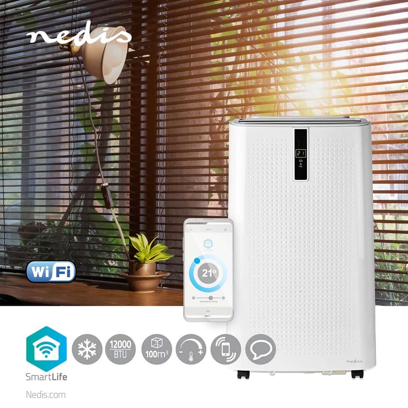 Nedis WIFIACMB1WT12 bærbart klimaanlegg 62 dB Hvit