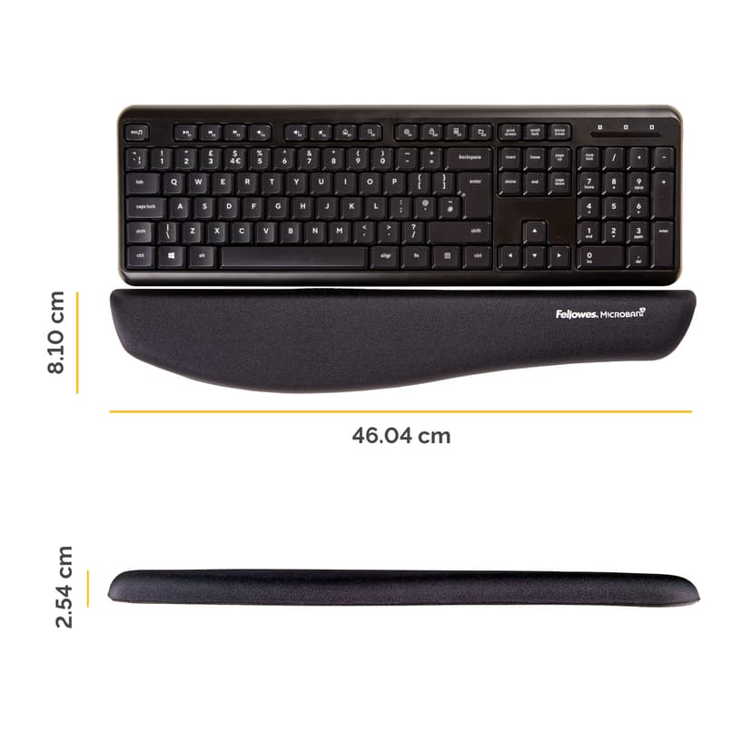 Fellowes PlushTouch Tangentbordsstöd, Svart