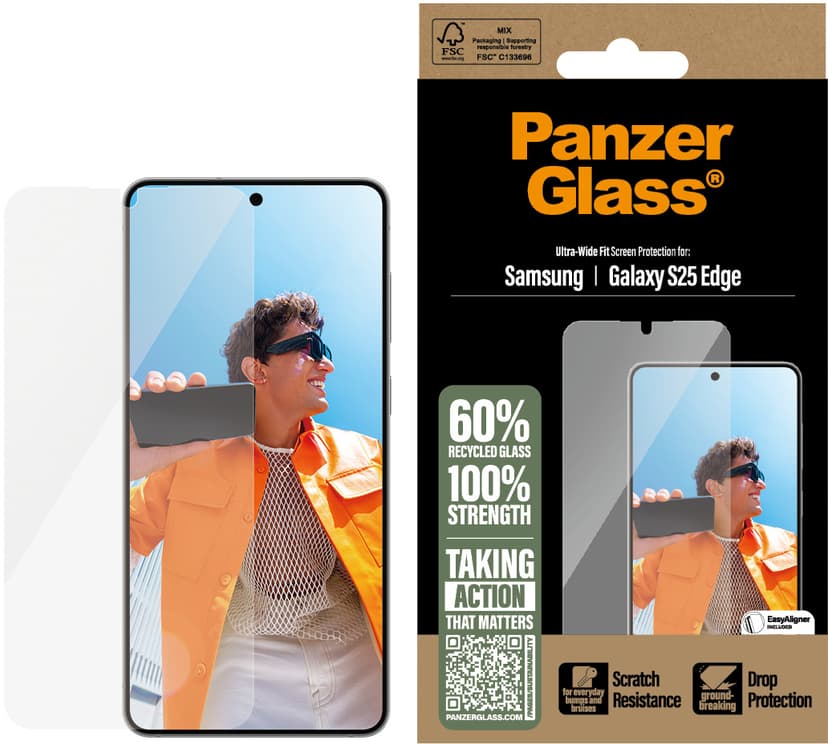 Panzerglass Ultra-Wide Fit skärmskydd Samsung Galaxy S25 Edge