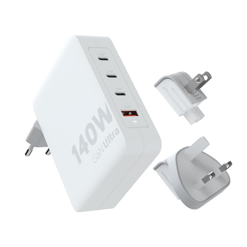Xtorm GaN-Ultra Rejseoplader 140W 2m Hvid