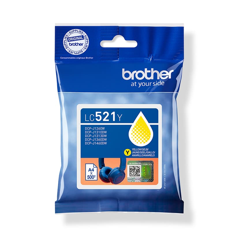 Brother Blekk Gul 521Y, 500 sider