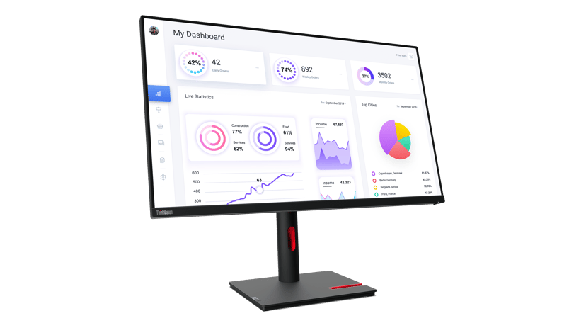 Lenovo ThinkVision T32p-30 LED display 80 cm (31.5") 3840 x 2160 Pixels 4K Ultra HD Zwart 31.5" 3840 × 2160pixels IPS 16:9 60Hz