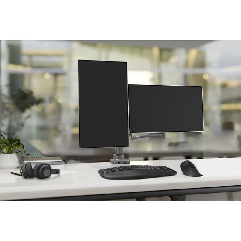 Kensington SmartFit Dual Monitor Arm with Crossbar and Handle