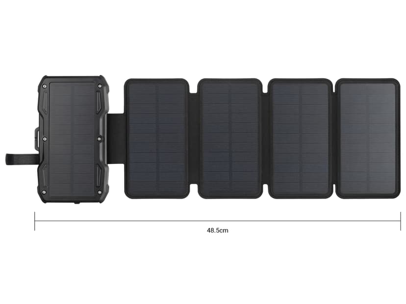 Sandberg Sol Powerbank med 5 paneler 10000mAh 37, 10000Wh Svart