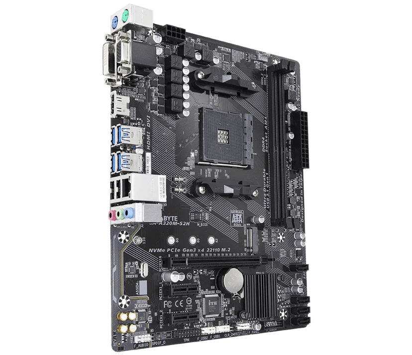 Gigabyte A320M-S2H AM4 Micro-ATX Emolevyt