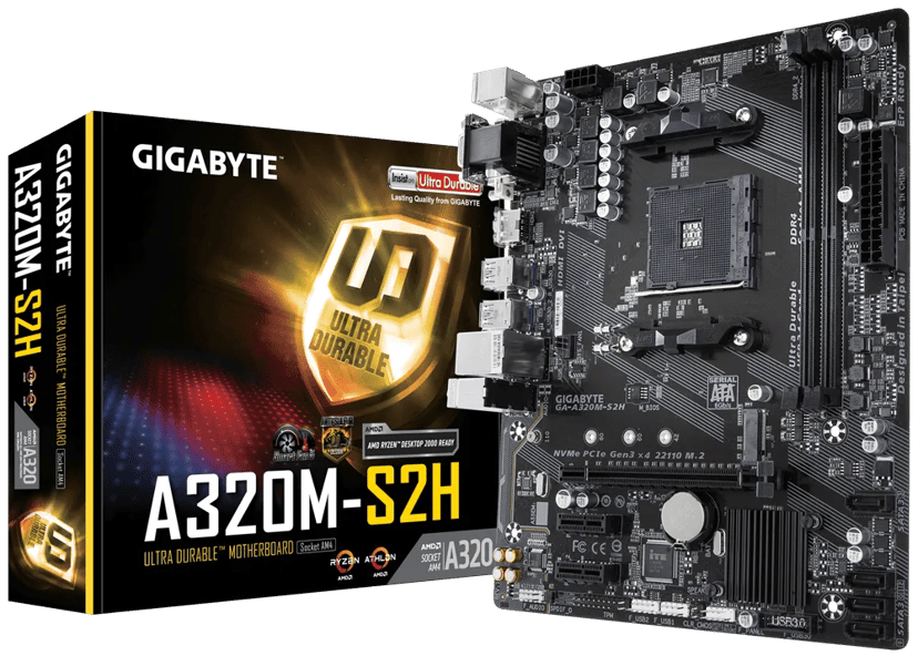 Gigabyte A320M-S2H AM4 Micro-ATX Emolevyt