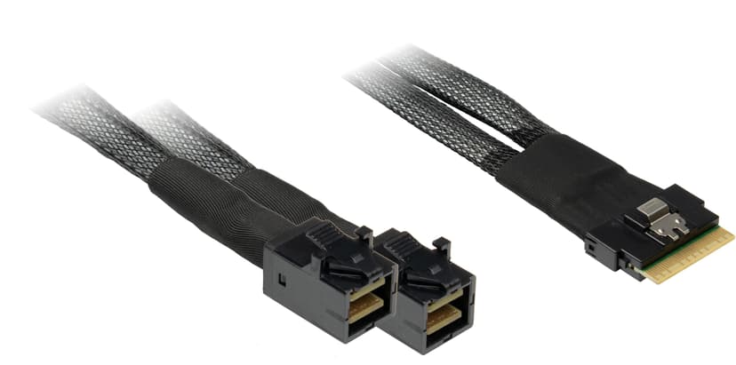 Inter-Tech SFF-8654 to 2x SFF-8643 Adapter Cable 0.75M