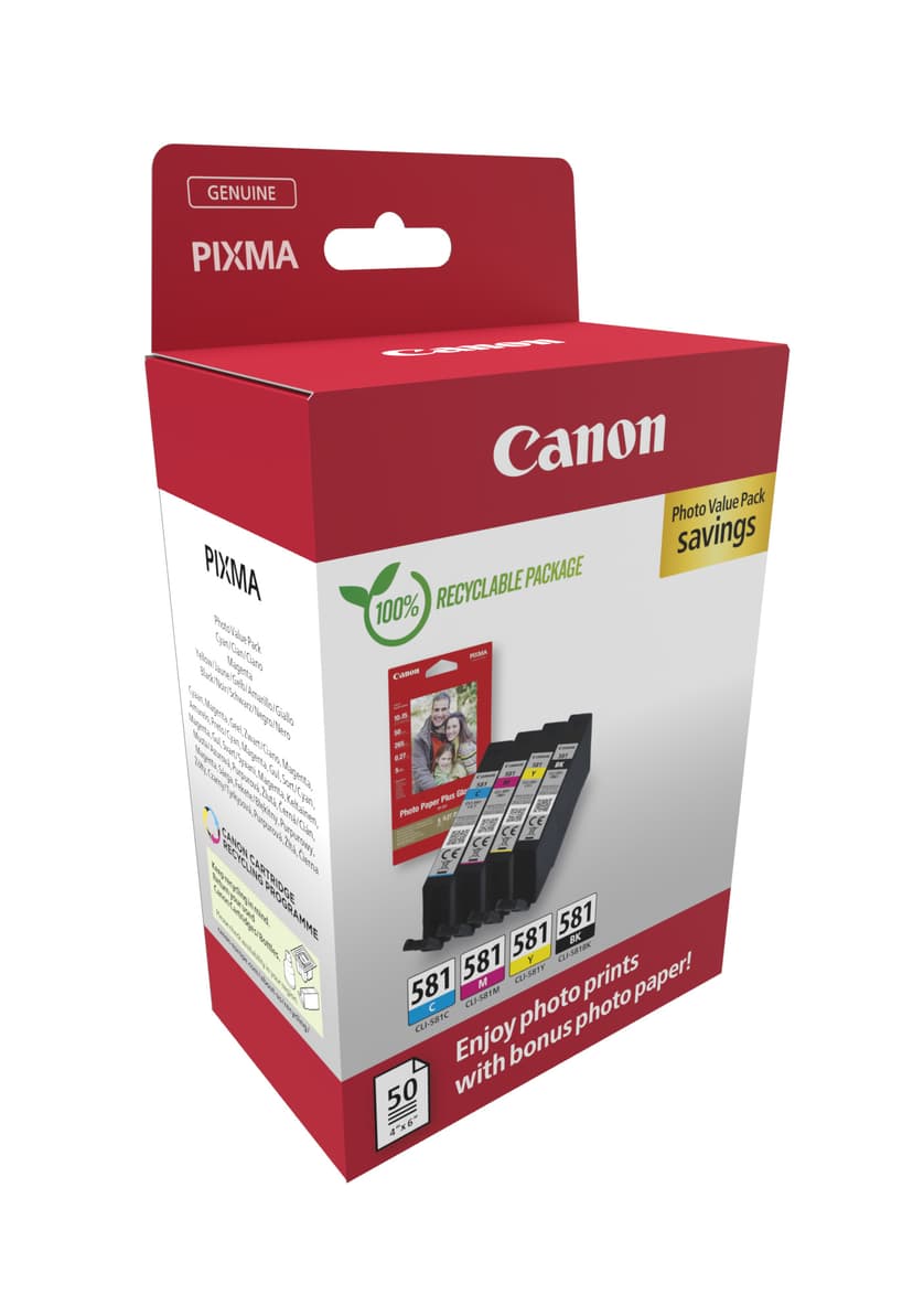 Canon Inkt Multipack Foto CLI-581 (BK/C/M/Y) - TS9550/TS9551