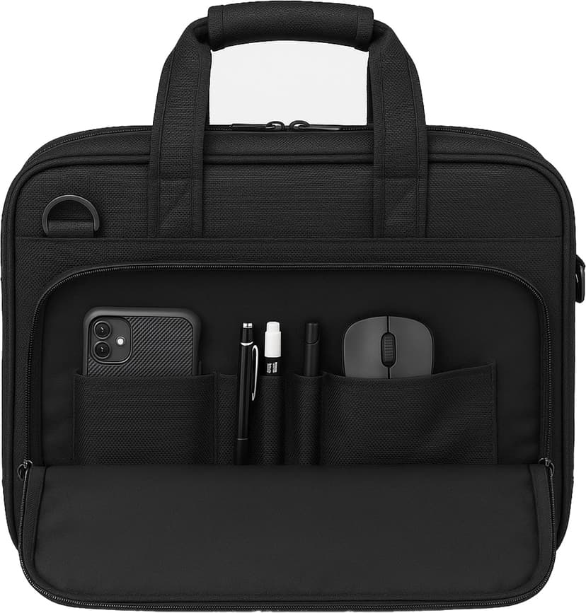 Cirafon Laptoptas 16" Business Model L – Duurzaam en Gevoerd Nylon 16" Nylon Zwart