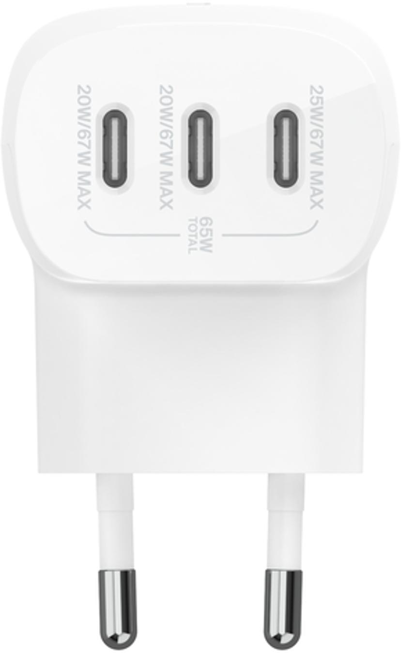 Belkin 3-Port USB-C Wall Charger Valkoinen