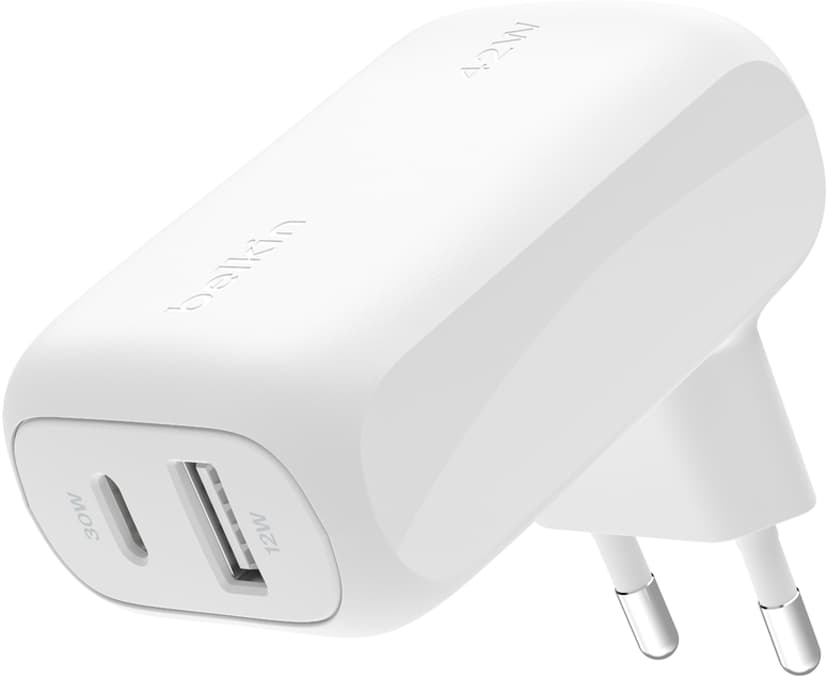 Belkin Wall Charger 42-30W USB-C PD PPS + 12W Dual USB-A Hvit