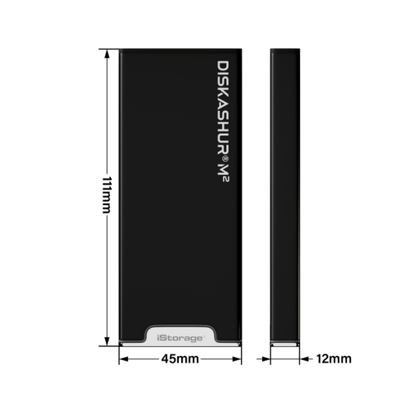 Istorage Diskashur M2 USB3 256-BIT 2TB USB Type-A / USB Type-C Svart