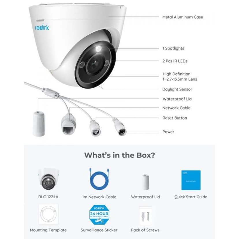 Reolink P344 (RLC-1224A) 12MP UHD PoE-kamera
