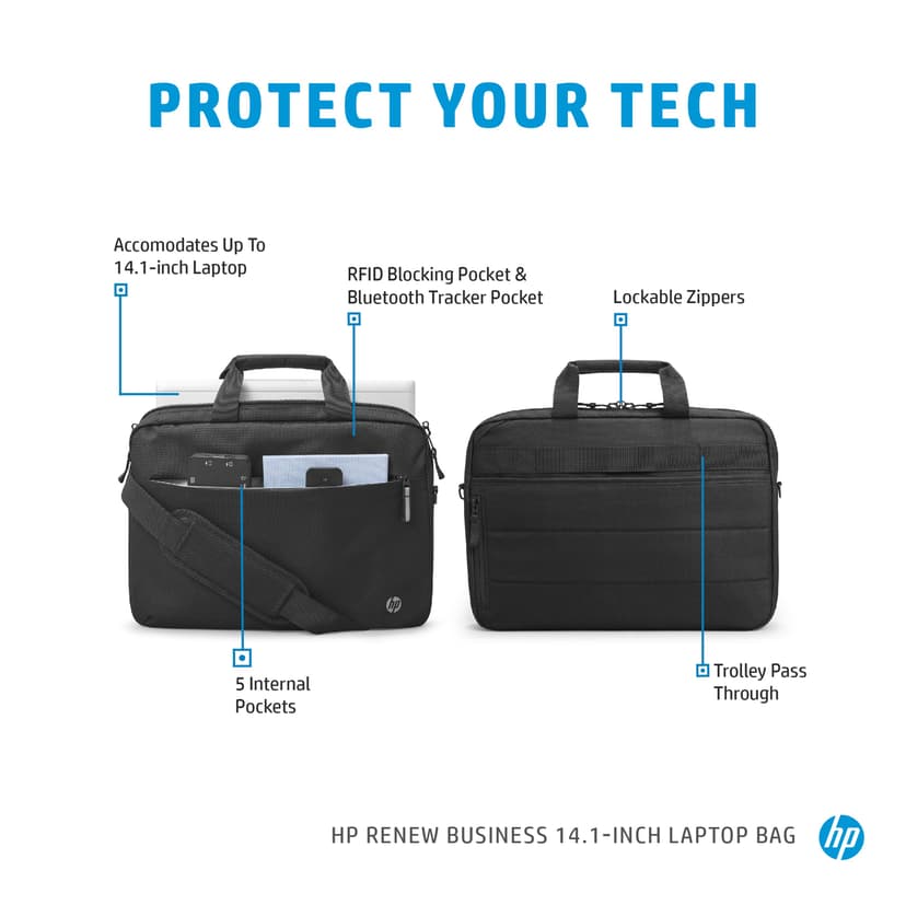 HP Renew Business 14.1" Polyester Svart