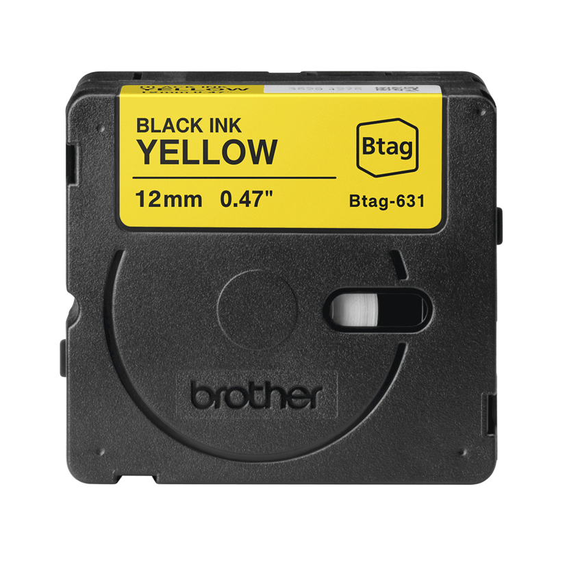 Brother Tape BTag-631 12mm Svart/Gul