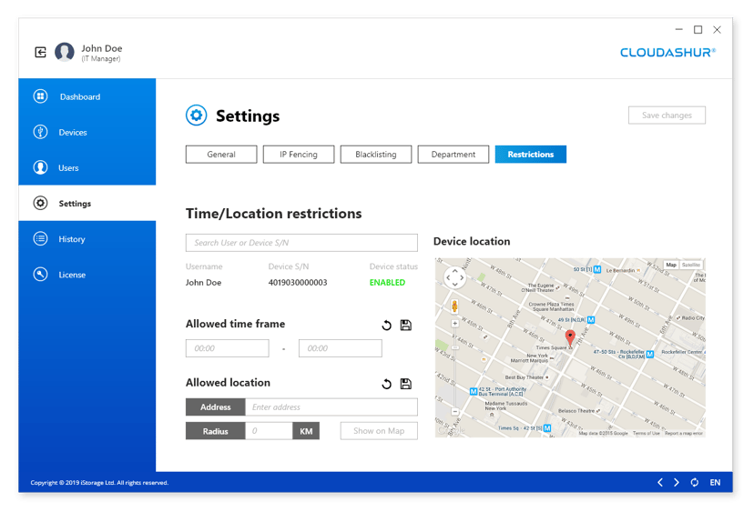 Istorage CloudAshur Encryption Module 256-bit 0GB USB-A Silver
