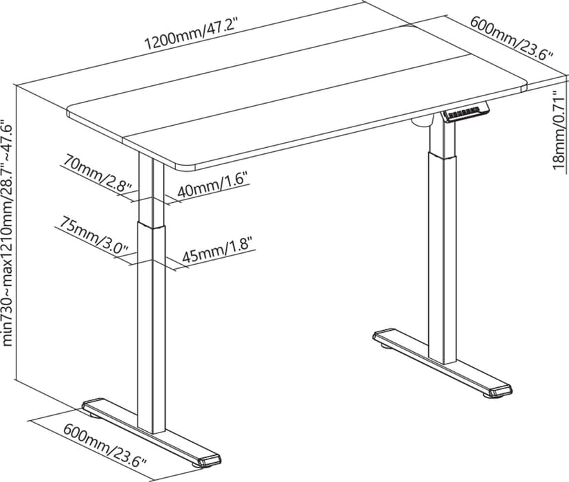 Prokord DESK TABLE 140x80CM KIT