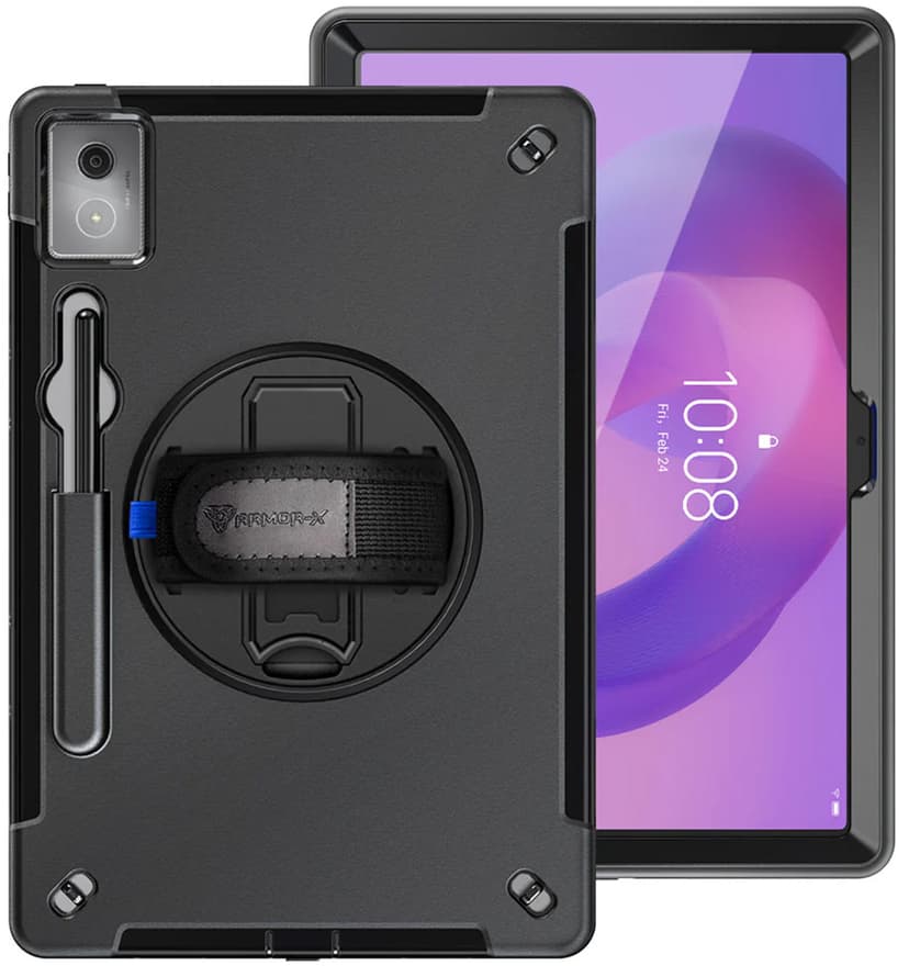 Armor-X Rainproof military grade rugged case with hand strap and kick-stand Lenovo Idea Tab Pro Svart