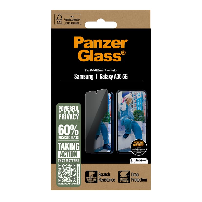 Panzerglass Ultra-Wide Fit Privacy skärmskydd Samsung Galaxy A36