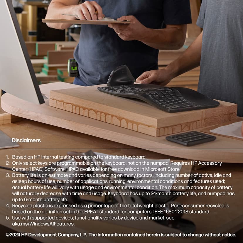 HP 965 ergonomiskt trådlöst tangentbord Trådlös Nordisk