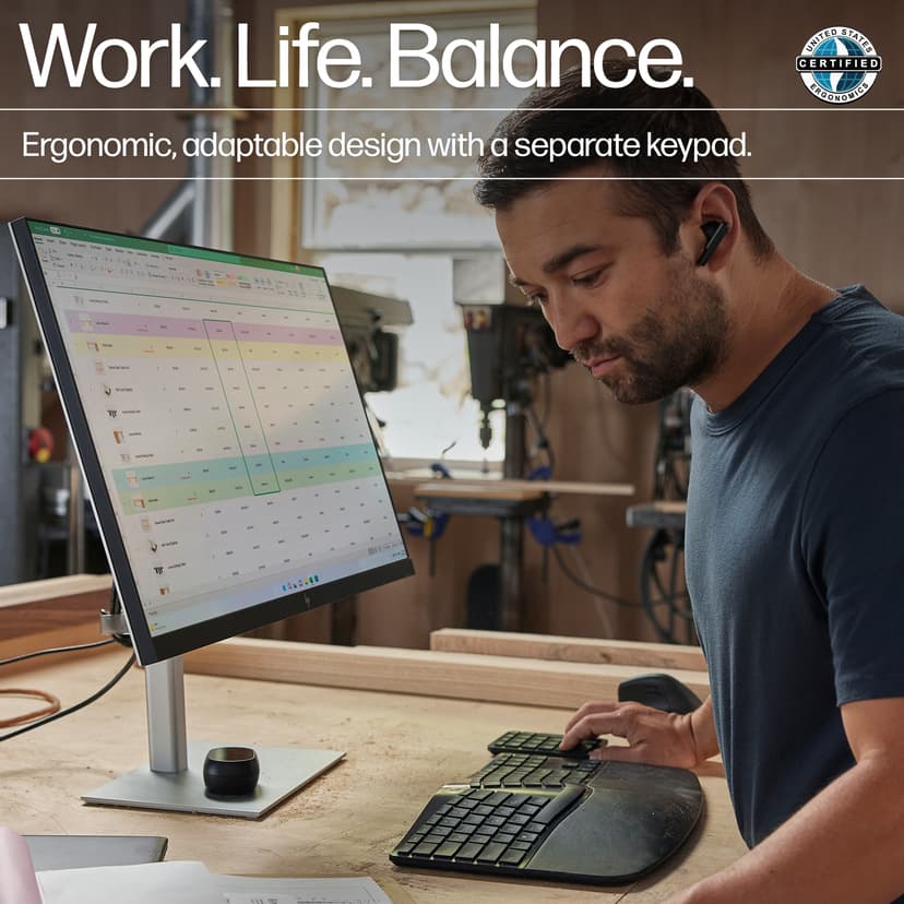 HP 965 ergonomisk trådløst tastatur Trådløs Nordisk