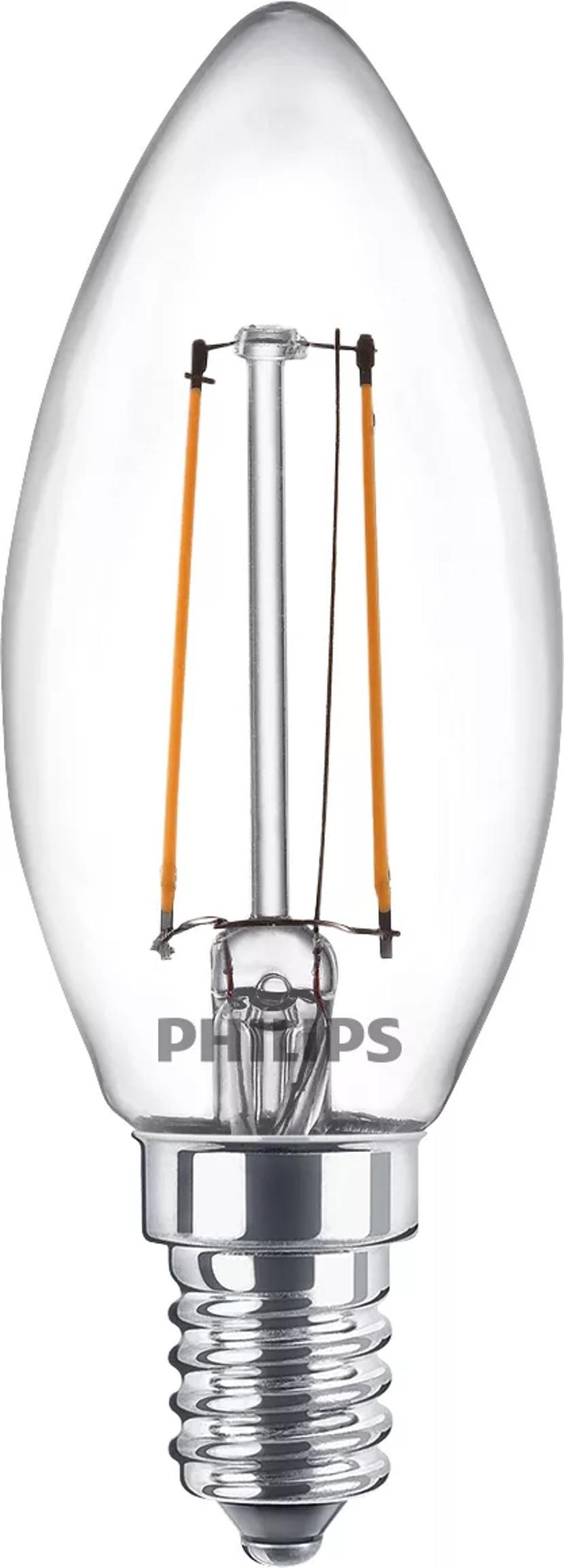 Philips LED E14 Candle Clear 2W (25W) 250 Lumen 2-Pack