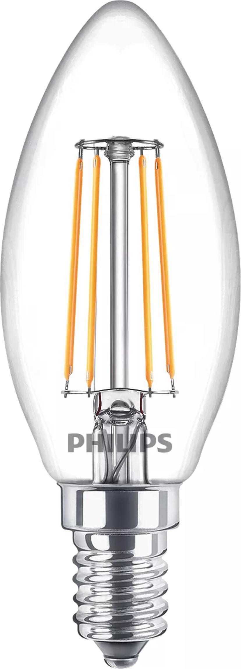 Philips LED E14 Candle Clear 3.4W (40W) 470 Lumen 2-Pack