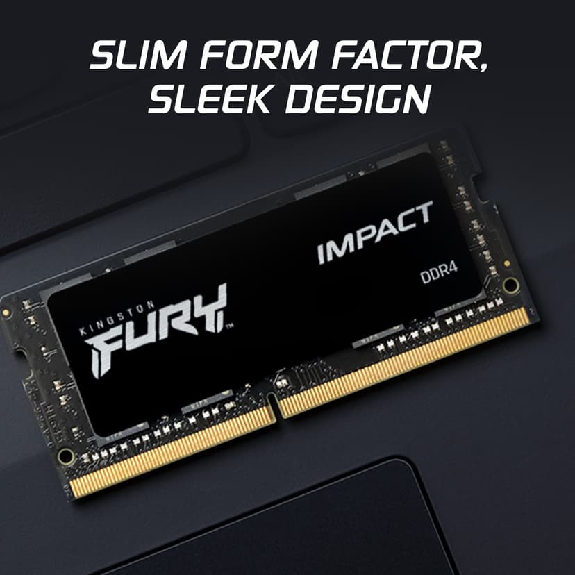 Kingston Technology FURY 16GB 3200MT/s DDR4 CL20 SODIMM (Kit of 2) Impact 16GB 1600, 3200MHz DDR4 260-pin SO-DIMM