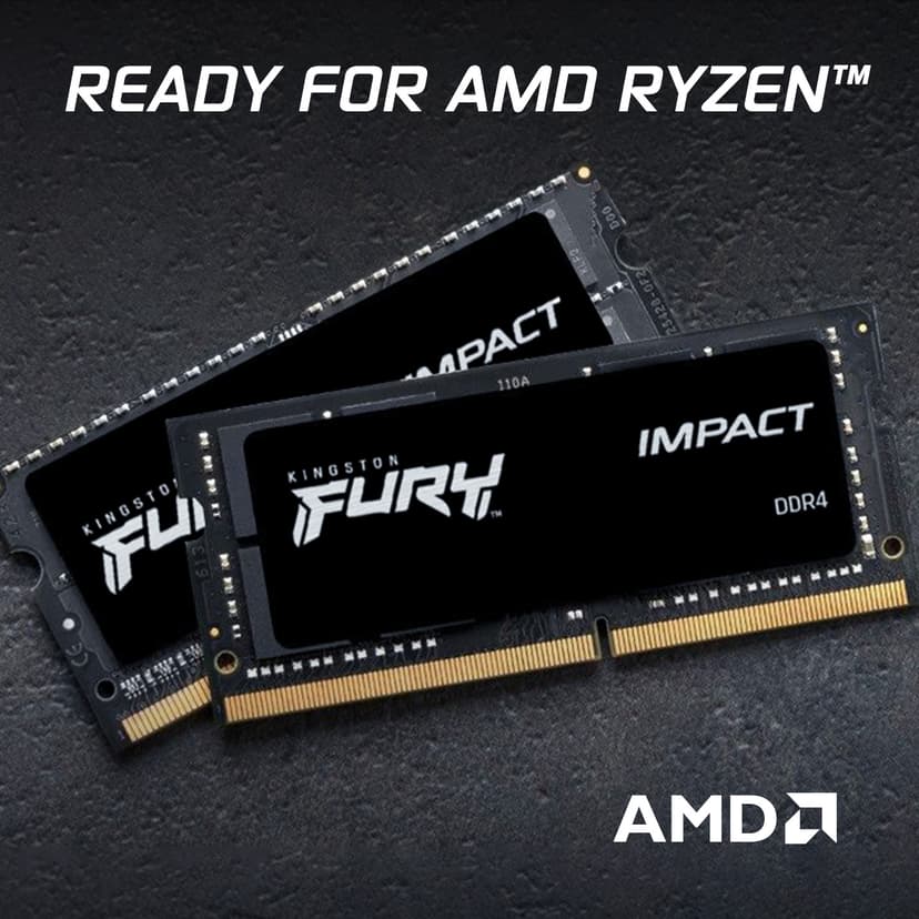 Kingston Technology FURY 16GB 3200MT/s DDR4 CL20 SODIMM (Kit of 2) Impact 16GB 1600, 3200MHz DDR4 260-pin SO-DIMM