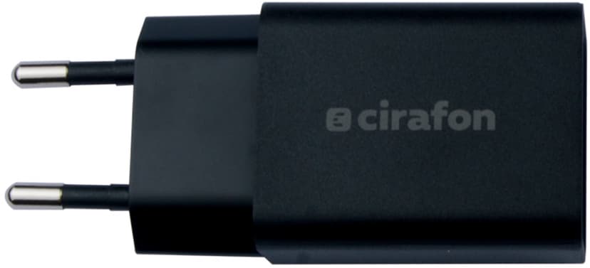 Cirafon Wall Charger 1xUSB 230V 5V 2.4A Black Musta