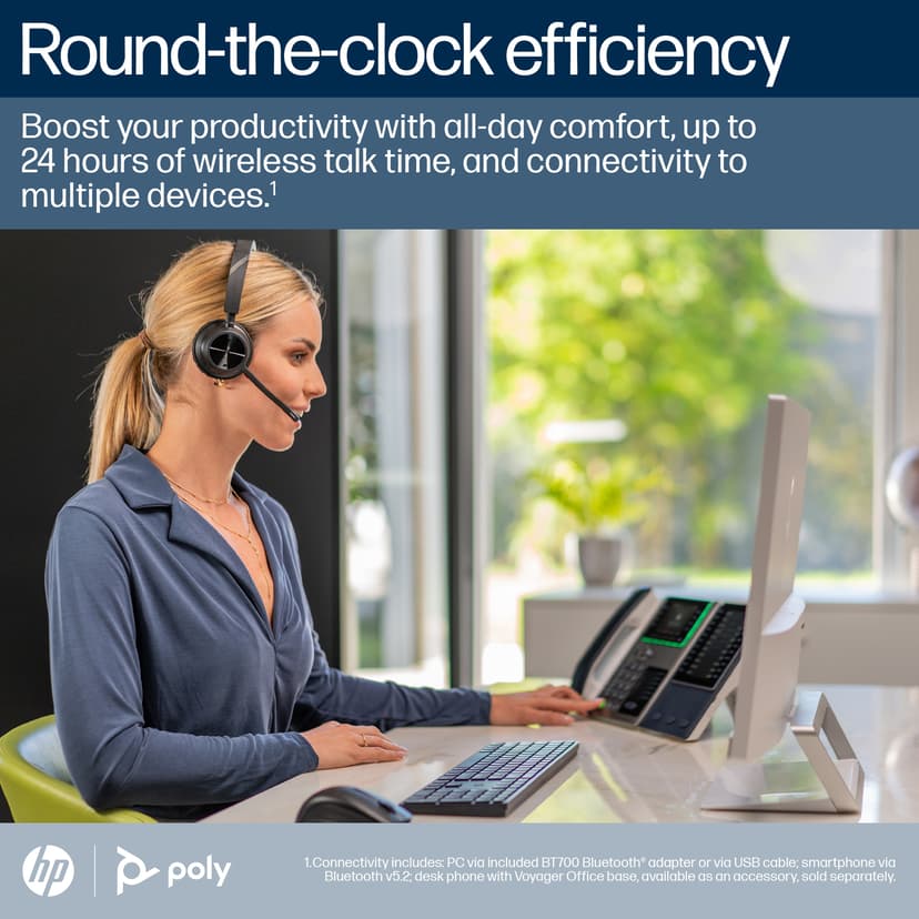 HP Poly Voyager 4310 med ladestander USB Type-A Microsoft Teams Sort