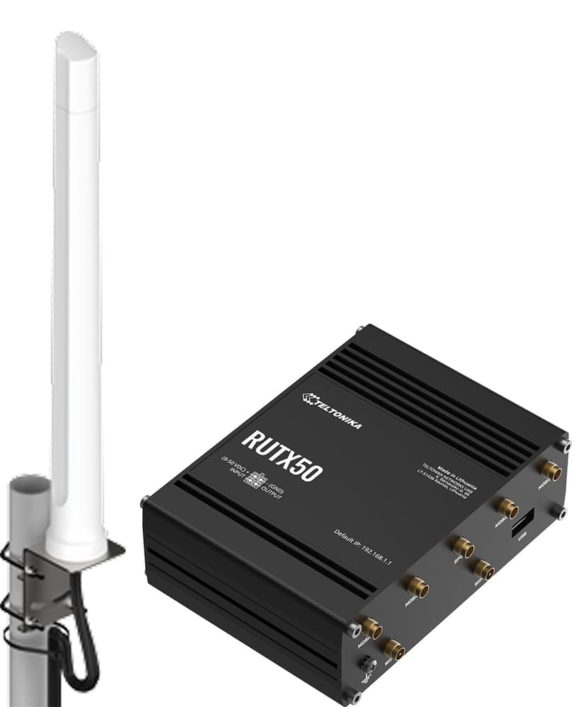Teltonika RUTX50 router + Poynting OMNI-214 antenna