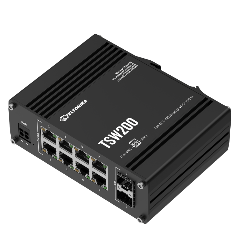 Teltonika TSW200 8-porters PoE 240 watt svitsj