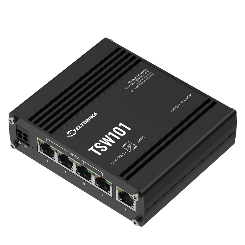 Teltonika TSW101 5-portars omanagerad PoE+ 60W switch