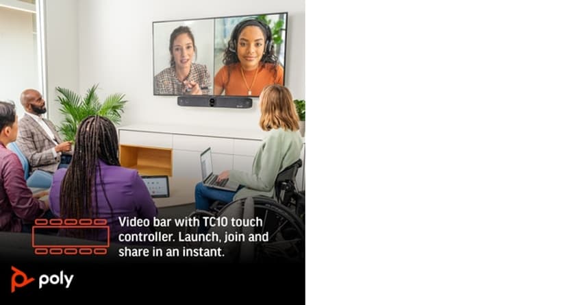 HP Poly Studio X70 med komplett videobar med TC10-styrenhet