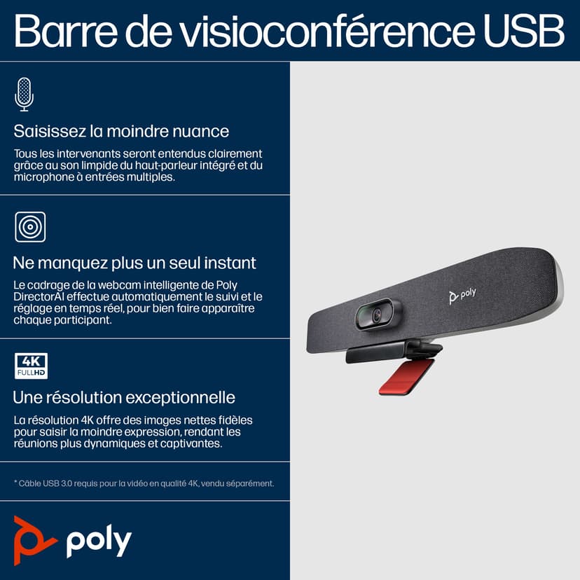 HP Studio R30 USB 4K Video Bar