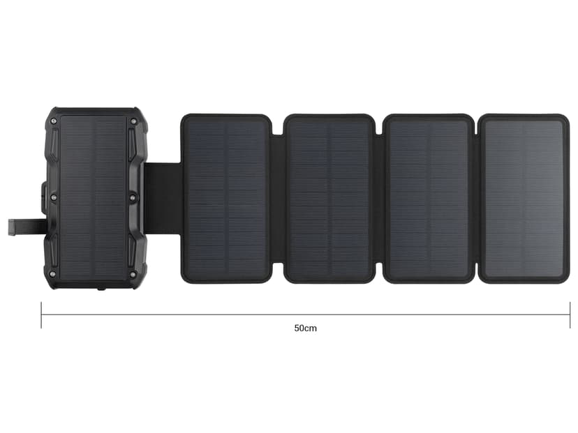 Sandberg Aurinkoenergia 5-paneelin Powerbank 27000, 99.9mAh Musta