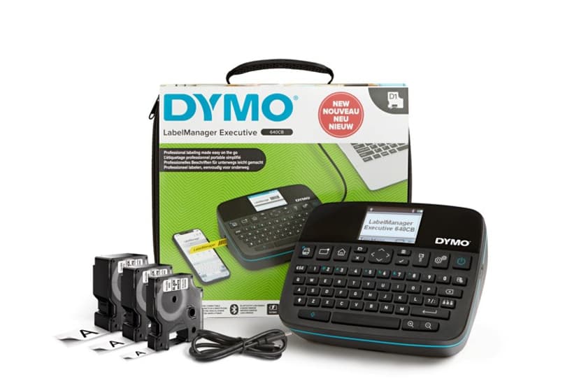 Dymo LabelManager Executive 640CB -paketti, joka sisältää kotelon