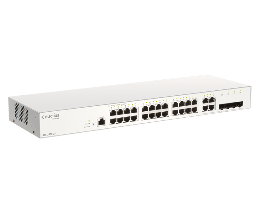 D-Link DBS-2000-28 nettverkssvitsj Håndtert L2 Gigabit Ethernet (10/100/1000) Grå