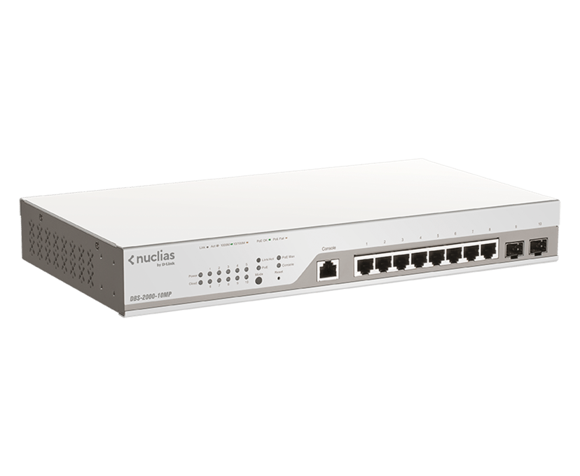 D-Link DBS-2000-10MP nätverksswitchar hanterad L2 Gigabit Ethernet (10/100/1000) Strömförsörjning via Ethernet (PoE) stöd Grå
